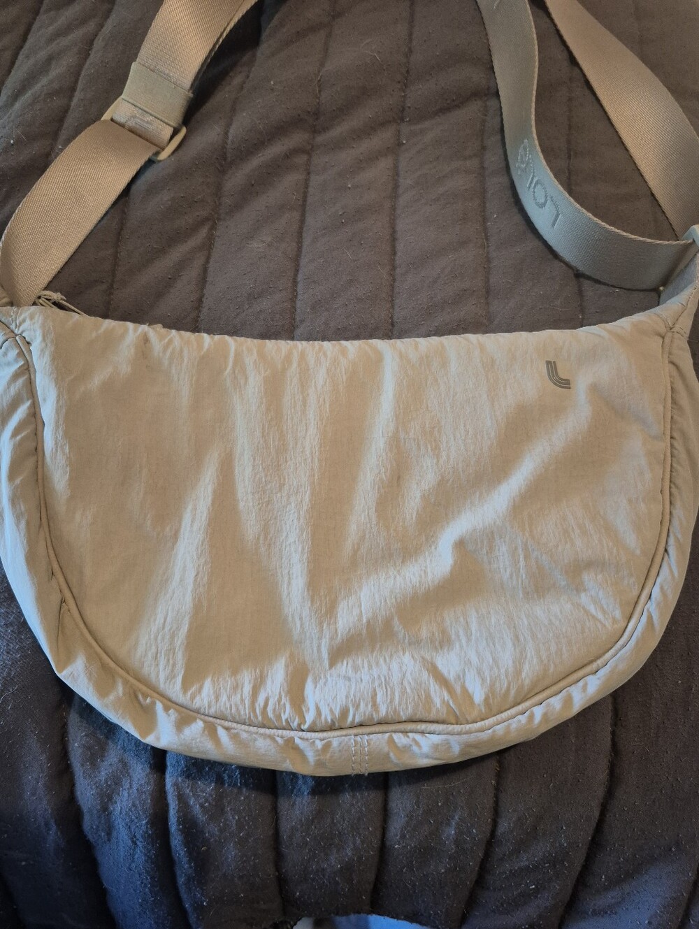 Lole Taupe Crescent Shoulder Bag